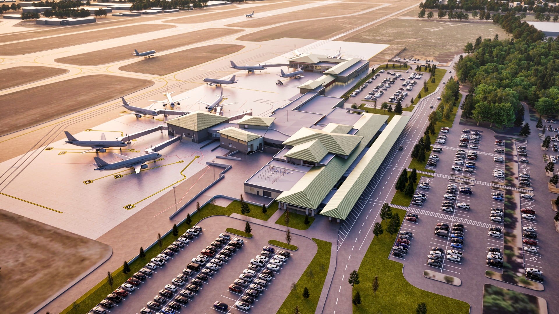 Official Gates to the Future Terminal Expansion Architectural Rendering